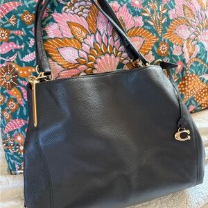 Coach Pebbled Black Leather Handbag